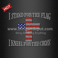 Rhinestone Iron ons I Stand for The Flag Transfer Design US Independence Day